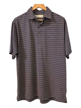 Donald Ross Golf Polo Shirt Men’s Medium Navy Multicolor Striped Performance